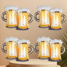 新款啤酒杯铝箔气球装饰 啤酒派对装饰 啤酒节生日派对气球 男士啤酒派对装饰 35寸敬酒气球装饰 - 彩色 - 查看 3