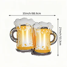 新款啤酒杯铝箔气球装饰 啤酒派对装饰 啤酒节生日派对气球 男士啤酒派对装饰 35寸敬酒气球装饰 - 彩色 - 查看 4