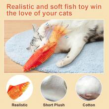 Floppy Fish Cat Toy, Moving Cat Kicker Fish Toy, Cat Toys Flopping Fish With Silver Vine And Catnip, Motion Kitten Interactive Exercise Toys For Indoor Cats, Wiggle Fish Catnip Toys - cá chép đỏ - Xem 8