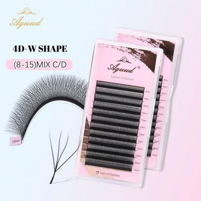 Extensiones de pestañas en forma de abanico 4D con volumen, tipo ramillete, hechas a mano con aspecto de cachemira y diseño de trébol, pestañas postizas individuales