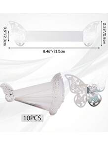 10pcs Paper Napkin Holder Rings, Hollow Butterfly Napkin Rings Napkin Buckles Holder For Wedding Dinner Party Celebration Table Centerpieces Decor - Multicolor - View 14