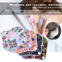 Reusable Waterproof Bamboo Charcoal Fiber Menstrual Pad Washable Cloth Women Sanitary Napkin