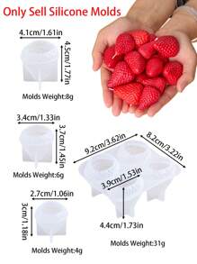 1 件 3D 草莓形蜡烛硅胶模具，仿真水果模具，适用于家居装饰、房间装饰、婚礼装饰、DIY 香薰蜡烛、蜡烛皂模具粘土模具、女性礼物、冬季礼物、节日礼物 - Strawberry - 查看 2