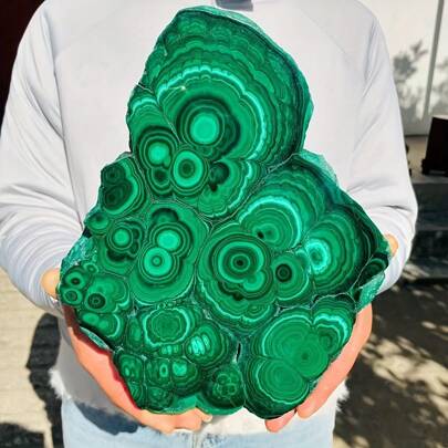 Rock Crystal Has Natural Cracks, Not Damage. Bohemian Malachite Crystal Slice - Perfect For Home Decor, Halloween/Christmas/Easter Gifts