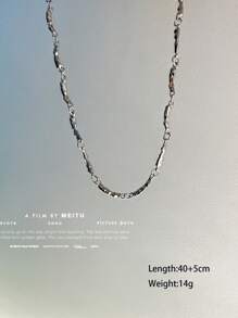 1入組高貴和甜美風黑色鏟愛心形狀鎖骨鏈條,精美和獨特項鍊適合女士 - 銀色 - 查看 8