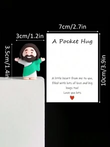 5/1 PVC Siliconen Materiaal Mini Jezus Beeld Paasdecoratie Ornament, Emotionele Ondersteuning, Emotionele Aanmoediging Cadeau Zak Knuffel Kaart, Een Beetje Dichtbij Van Mij Naar Jou, Gevuld Met Heel Veel Liefde En Dikke Knuffels Ook! Hou Heel Veel Van Jou, Jezus Zegen Je
