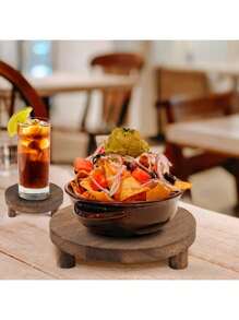 1 pezzo Supporto in legno per esposizione, Alzata per torta in legno, Piedistallo in legno per esposizione per decorazione natalizia, di San Valentino, Capodanno, casa, cucina, stile fattoria, organizzatore, decorazione bagno, accessori bagno, decorazione autunnale, accessori per il ritorno a scuola - Castano - Visualizzare 4