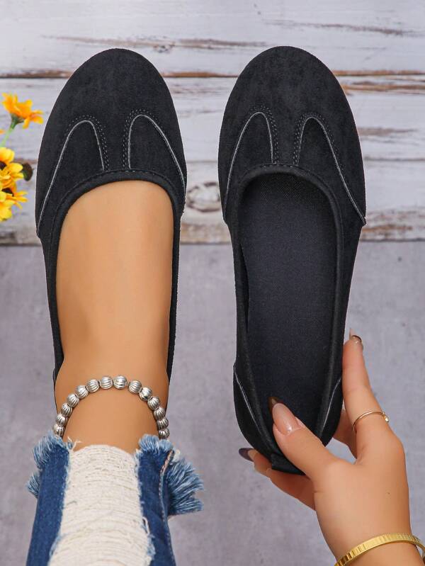 Women's Simple Flat Slip-On Shoes, Fashionable & Versatile