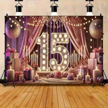 15th Luxury Birthday Celebration Banner - Polyester Party Decoration, Suitable For Home, Garden, Studio And Outdoor Events - Multi-Color Multipurpose