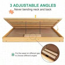 ALL4JIG 2000PCS Portable Puzzle Table With Legs, Adjustable Jigsaw Wooden Puzzle Board With 4 Drawers & Cover Birthday Gift For Mom, 3-Tilting-Angle Jigsaw Puzzle Table For Adults - 棕色 - 查看 4