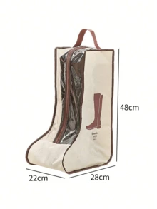 1pc Shoe Storage Bag, Large Capacity, Travel Portable Handle Transparent Visible Shoe Bag, Home Seasonal Dust Cover - Multicolor - View 7