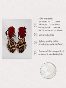 1PC Cheetah Heels Plakat Luksusowy Moda Slay Print Leopard Heels Czerwony Wall Art Glam Animal Print Y2k Decor Modny Projektant Prezent Dla Niej, Bez Ramki