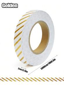 قطعة واحدة طول 50 متر / 1968.5 بوصة شريط لاصق أكريليك ذو خطوط قطرية ذهبية وفضية على نفلون متعدد البوليستر لأعمال الحرف اليدوية، تشطيب حواف الحوائط DIY ، ديكورات جرافيك فنية، ديكور المنزل، ديكور الحمام، ديكور غرفة النوم، ديكور غرفة المعيشة، ورق جدران شخصي