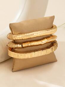 1pc Handmade Beaded Stretch Metal Bracelet Set, Retro Exaggerated High-End Daily/Business/Travel Wear - Beaded Bracelet - View 1