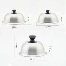 Cubiertas de Sartén de Acero Inoxidable para Barbacoa, Hamburguesas, Sándwiches, Carne, Tapas Redondas para Ollas, Cubiertas para Utensilios de Cocina, Domo para Derretir Queso - Plateado - Ver 4