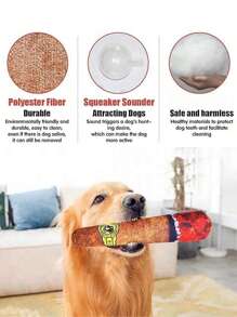 1pc Funny Interactive Dog Toys - Cigar Design Plush Squeaky Pet Toys Grinding Teeth Creative Chew Toy For Small Medium Dog ﻿