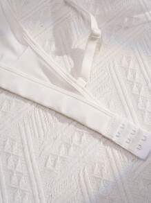 Women's White Triangle Cup Sexy & Comfortable Bikini Top, Removable Pads, Adjustable Straps, Ladies Underwear - White - View 8