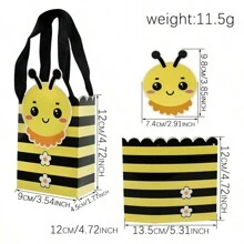 20PCS Honey Bee Small Gift Bags With Handles Bee Bags For Party Favor Bee Paper Bags For Bee Party Decorations Bee Candy Goodie Bag For Birthday Wedding Party Supplies