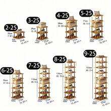 1pc DIY Simple Thick Bamboo Shoe Rack, Household Entryway Indoor Multi-Layer Easy Shoe Cabinet