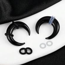 1 pieza/2 piezas Kits de estiramiento de vidrio acogedor 14G-2G Pinzas taper con anillos en O Retenedores de septo de búfalo Perforación corporal hipoalergénica