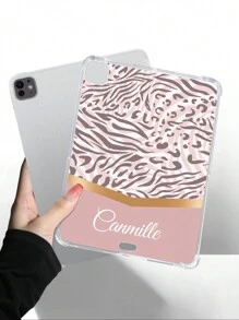 1 pieza Funda de teléfono con cojín de aire transparente y personalizada compatible con iPad Pro 13/Air 13, adecuada para parejas, padres, niños, mascotas, amigos - transparente - Ver 5