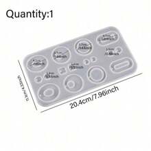 1pc Asymmetric Ellipse C Shape & Water Drop Silicone Mold, DIY Jewelry Pendant Earring Keychain Decoration Accessories