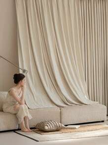 1PC Modern Jacquard Chenille Textured Curtain For Living Room High-Shading Window Bedroom Drape Villa