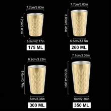 1pc, 304 Stainless Steel Cup, Double-Layer Beer Cup, Fire Diamond Pattern Coffee Cup, Bar Drinkware - Multicolor - View 3