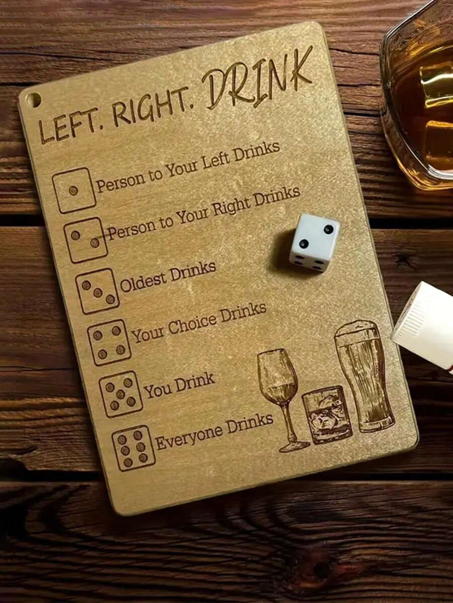 1pc Left Or Right Drinking Game Prop, Perfect For Parties, Couples And Friends Gatherings, Ideal Party Supplies For Valentine's Day, Thanksgiving, New Year