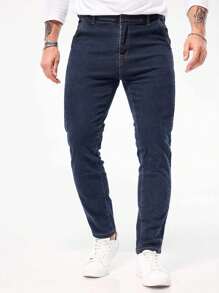 男士修身弹力牛仔裤，百搭休闲裤，时尚水洗牛仔裤