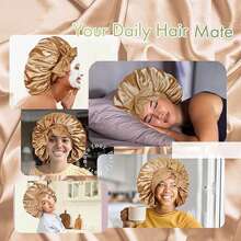 Gorro de noche de satén de lujo para la protección del cabello - Vestimenta de noche anti-frizz y cómoda, con diseño ajustable, para verano y vacaciones