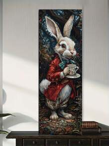 1 Pc 90x30cm Mr. Gentleman Rabbit Drinking Tea Art DIY 5D Round Full Diamond Painting Cartoon Embroidery Mosaic Cross Stitch Handmade Home Decor Gift - Multicolor - View 2