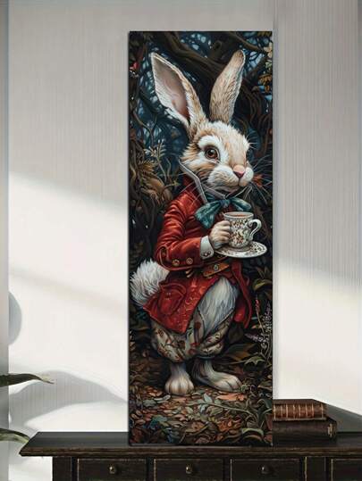 1 Pc 90x30cm Mr. Gentleman Rabbit Drinking Tea Art DIY 5D Round Full Diamond Painting Cartoon Embroidery Mosaic Cross Stitch Handmade Home Decor Gift
