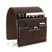 Organizador de reposabrazos reclinable para sofá de fieltro, sillón para el hogar, para revistas, tableta, teléfonoóvil, bolsa de almacenamiento colgante con Control remoto 2TS4 - B-Gris oscuro - Ver 9