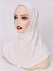 可定制 Hijab 斋月女士头巾，多色纯色边缘卷边女士头巾，帽子