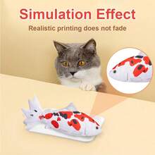 Floppy Fish Cat Toy, Moving Cat Kicker Fish Toy, Cat Toys Flopping Fish With Silver Vine And Catnip, Motion Kitten Interactive Exercise Toys For Indoor Cats, Wiggle Fish Catnip Toys - Cá Koi - Xem 4