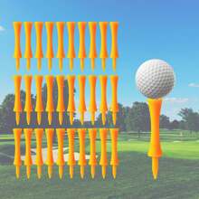 Golf Tees Unbreakable Step Down Plastic Mixed Or Same Height Value 50 Pack, 2 3/4, 2 1/4, 2, 1 3/4, 1 1/2 Inch Length Long Short Tee Blue Yellow Pink Orange Color For Practice Men Women - All 2 3/4'' in Orange - View 1