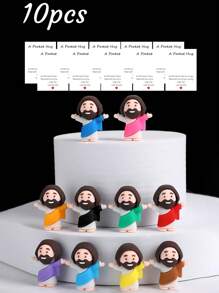 5/1 PVC Siliconen Materiaal Mini Jezus Beeld Paasdecoratie Ornament, Emotionele Ondersteuning, Emotionele Aanmoediging Cadeau Zak Knuffel Kaart, Een Beetje Dichtbij Van Mij Naar Jou, Gevuld Met Heel Veel Liefde En Dikke Knuffels Ook! Hou Heel Veel Van Jou, Jezus Zegen Je