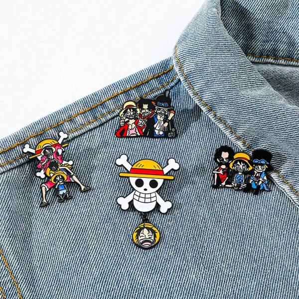 ONE PIECE ONE PIECE 1/4 Pcs Creative Anime Brooch Handsome Straw Hat Pirates Enamel Pin Metal Badge Jewelry Clothing Backpack Accessories Gift For Friends Office Accessories Shirts Jacket Christmas Halloween Autumn-Winter Accessories,Suitable For Teens, Youth,Men,Casual, Outdoor, Athletic, Vacation, Graduation Gifts, Birthday, Daily Wear Clothes Pin Funny Cute Teacher Gifts Halloween Accessories Teachers Day Men Gifts Bag Pins