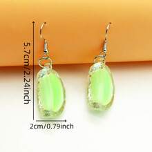 1 Pair Cute Creative Resin Dumpling Shaped Earrings, Novelty Food Design Pendant Earrings, Charming Youthful Earrings For Women, Suitable For Dress Up, Festivals, Parties
