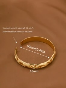 Bộ 1/3/6 chiếc vòng tay hình lá phong mạ vàng 24K thủ công, rộng 10mm, phù hợp cho nữ, không kèm hộp. - Vàng - Xem 6