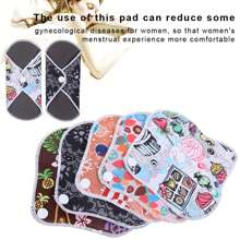 Reusable Waterproof Bamboo Charcoal Fiber Menstrual Pad Washable Cloth Women Sanitary Napkin