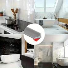 Classic Style Silicone Water Barrier For Shower And Bathroom - Self-Adhesive, Bendable, Waterproof Seal Strip For Dry And Wet Separation, Mold Resistant Side Splash (Pack Of 1) Home Bathroom Decor Fall Decor Back To School - Multicolor - View 12