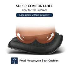 3D Honeycomb Motorcycle Seat Cushion - Breathable, Anti-Slip, Shock-Absorbing - Black - View 5