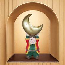 月亮形雕刻装饰中东人物桌面摆件、家居生活装饰收纳