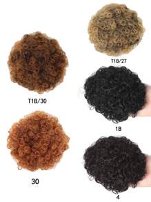 4 Inch African Voluminous Drawstring Ponytail Curly Hair Extensions, Synthetic Short Piece For Girls & Kids, Single Pack - Multicolor - View 3