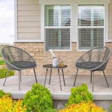 2PCS U-Shaped Cushion Wicker Chair Seat Pads Waterproof Outdoor Garden Furniture Pads Solid 6" Thick Tufted Wicker Seat Cushion Sets Waterproof 2 Pieces Wicker Furniture Cushions Outdoor Cushions For Patio Furniture - 深灰色 - 查看 3