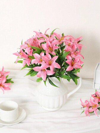 2 件装仿真兰花枝春季家居客厅浴室办公室桌面派对装饰