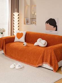 1pc Oversized Simplified Deep Green Sofa Blanket, Multi-Functional Sofa Throw Rug, Pet-Friendly Sofa Cover, Machine Washable, Dust-Proof Furniture Protector, For Bedroom, Office And Living Room Decor, All-Season Use