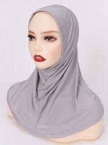 可定制 Hijab 斋月女士头巾，多色纯色边缘卷边女士头巾，帽子